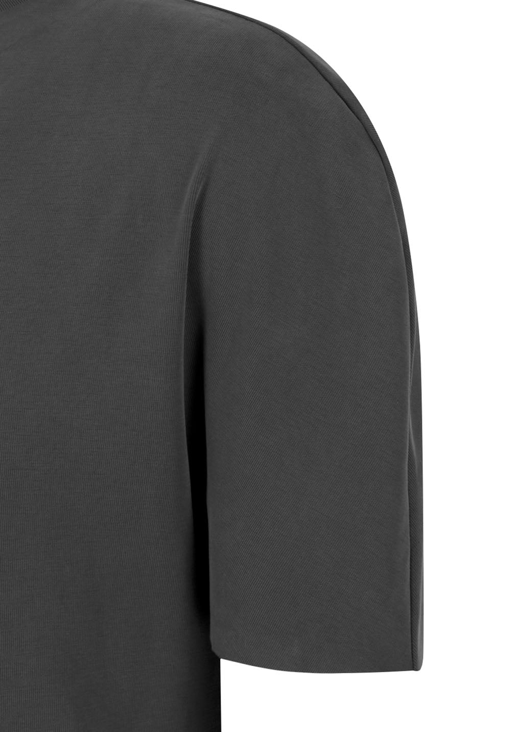 mock neck raglan t-shirt, charcoal