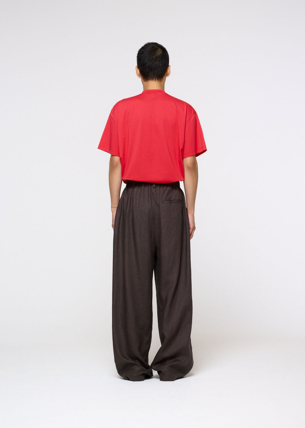 mock neck t-shirt, red