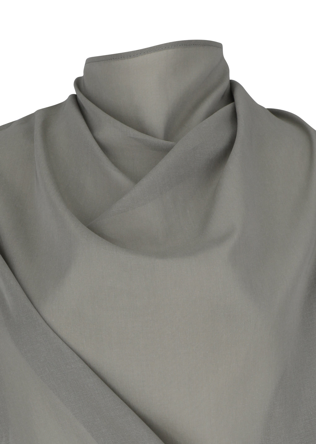 mock neck two way blouse, grey