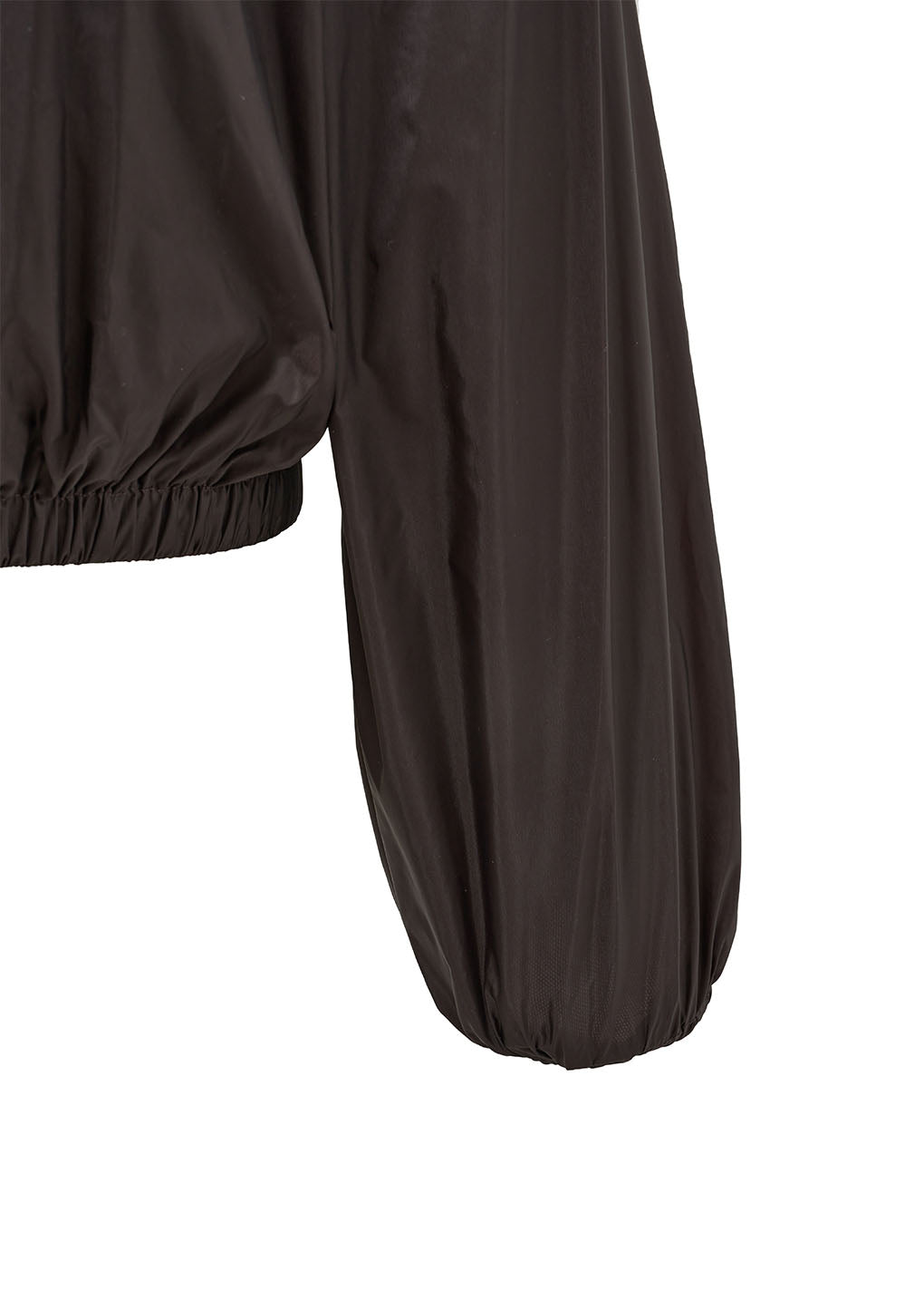 neck shirring volume jumper, dark brown