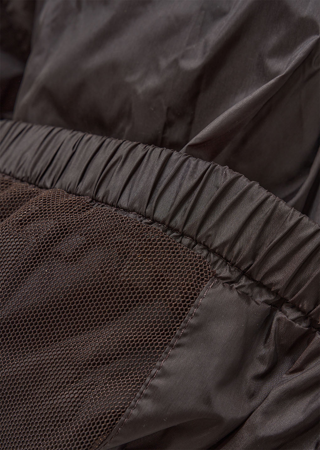 neck shirring volume jumper, dark brown