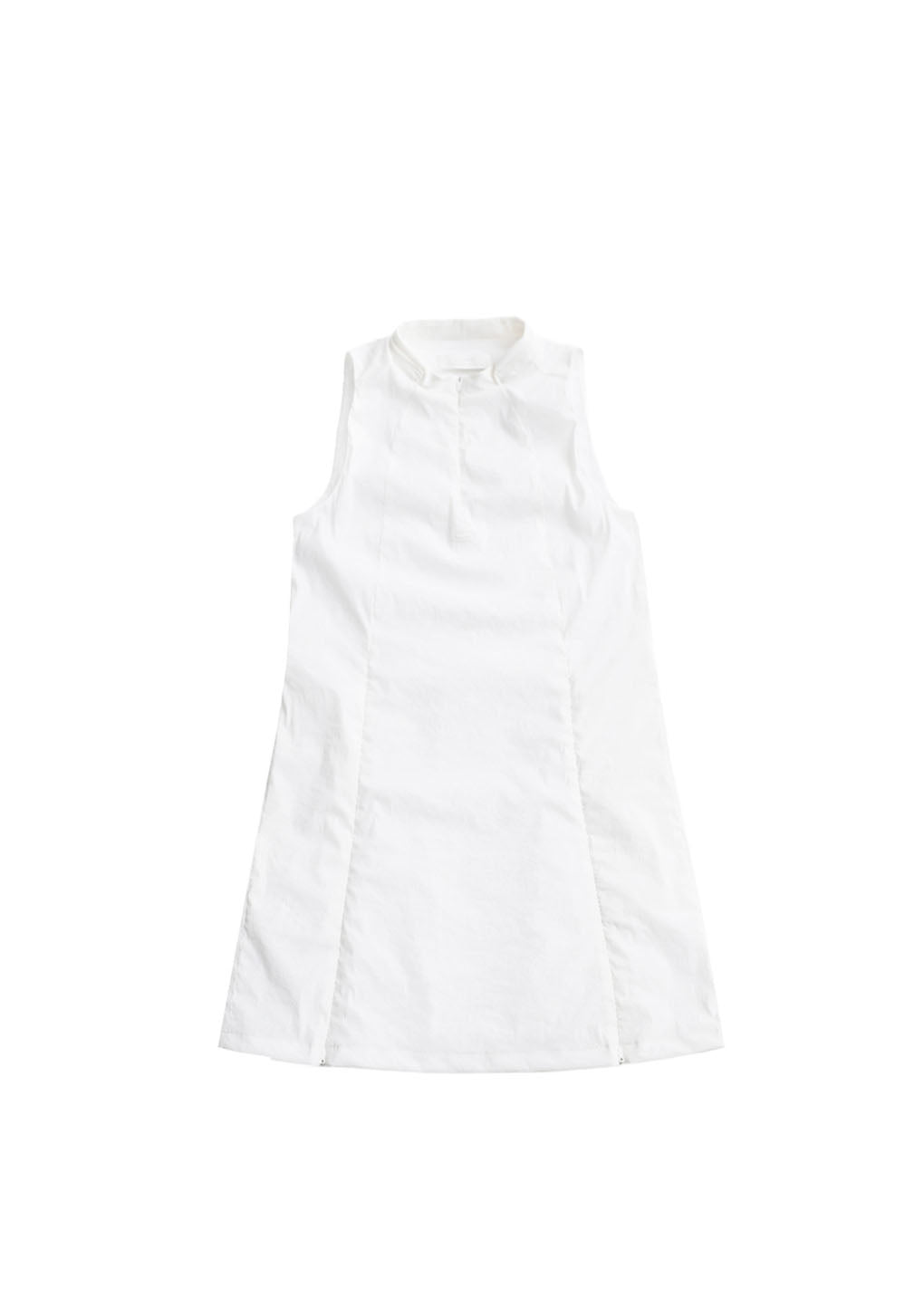 nylon hooded mini dress, white hover