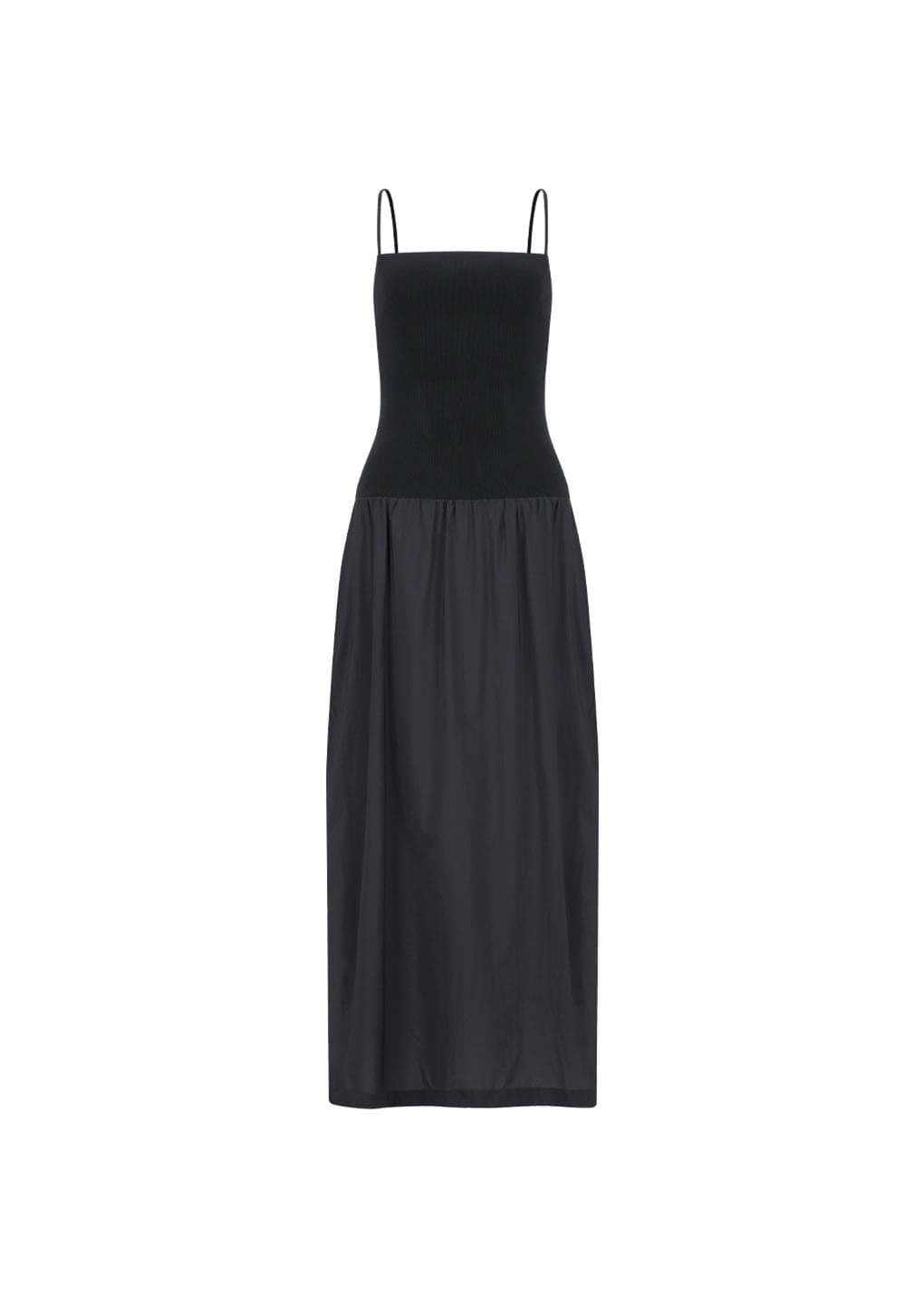 nylon knit maxi dress, charcoal