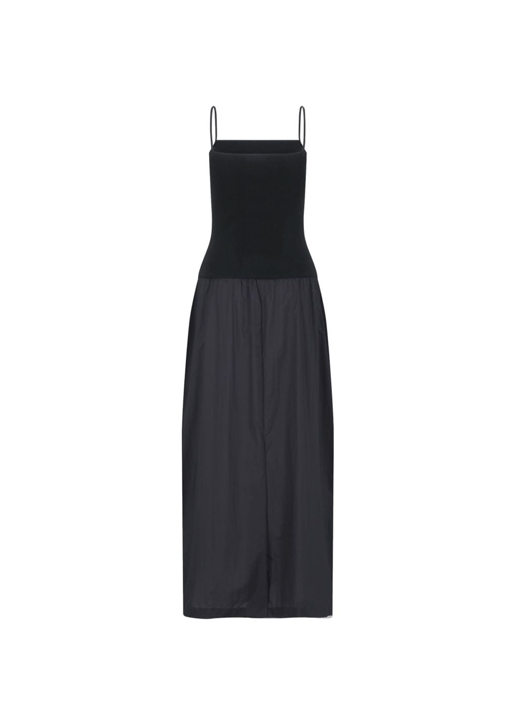 nylon knit maxi dress, charcoal