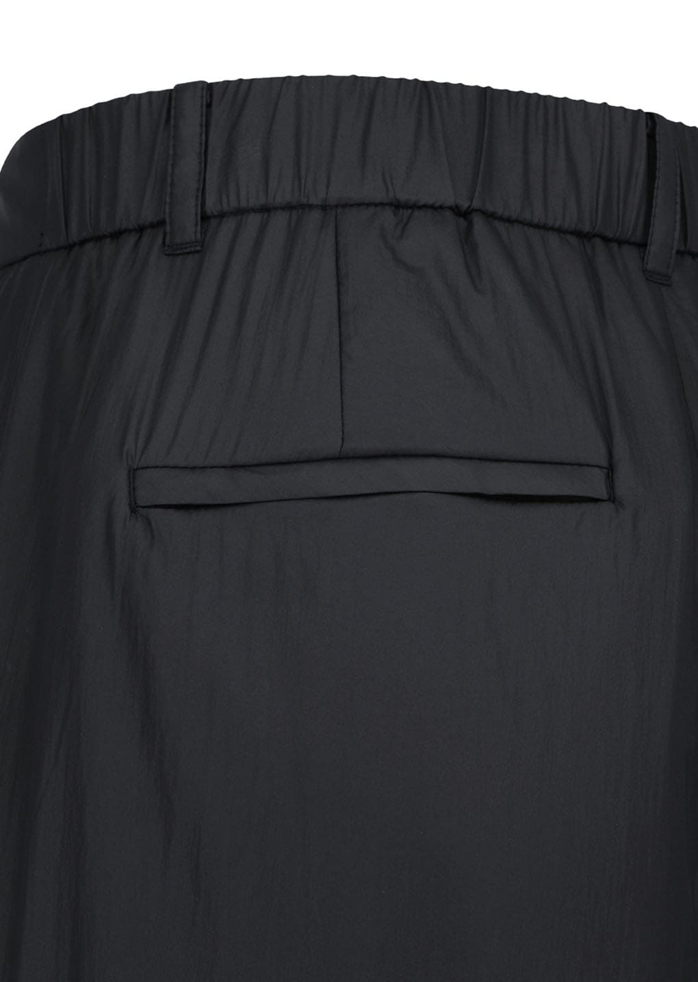 nylon padded straight pants, black