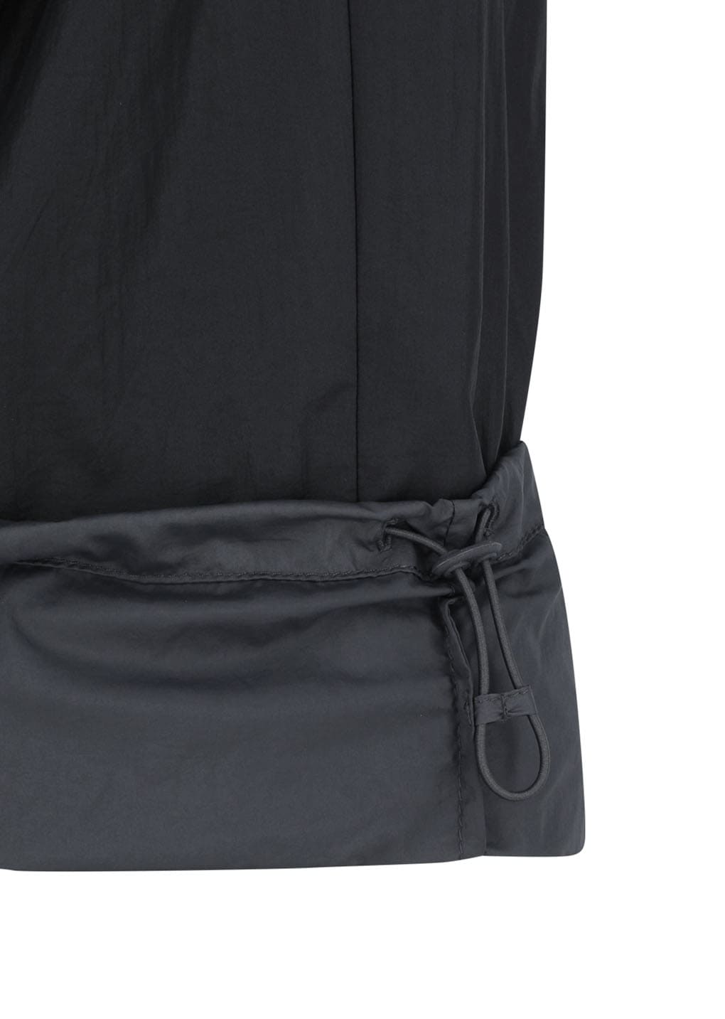 nylon padded straight pants, black