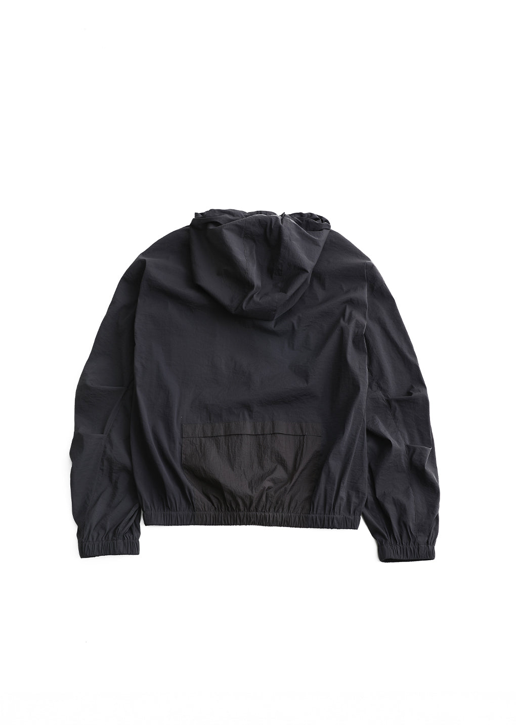 men's nylon raglan hooded jumper, charcoal