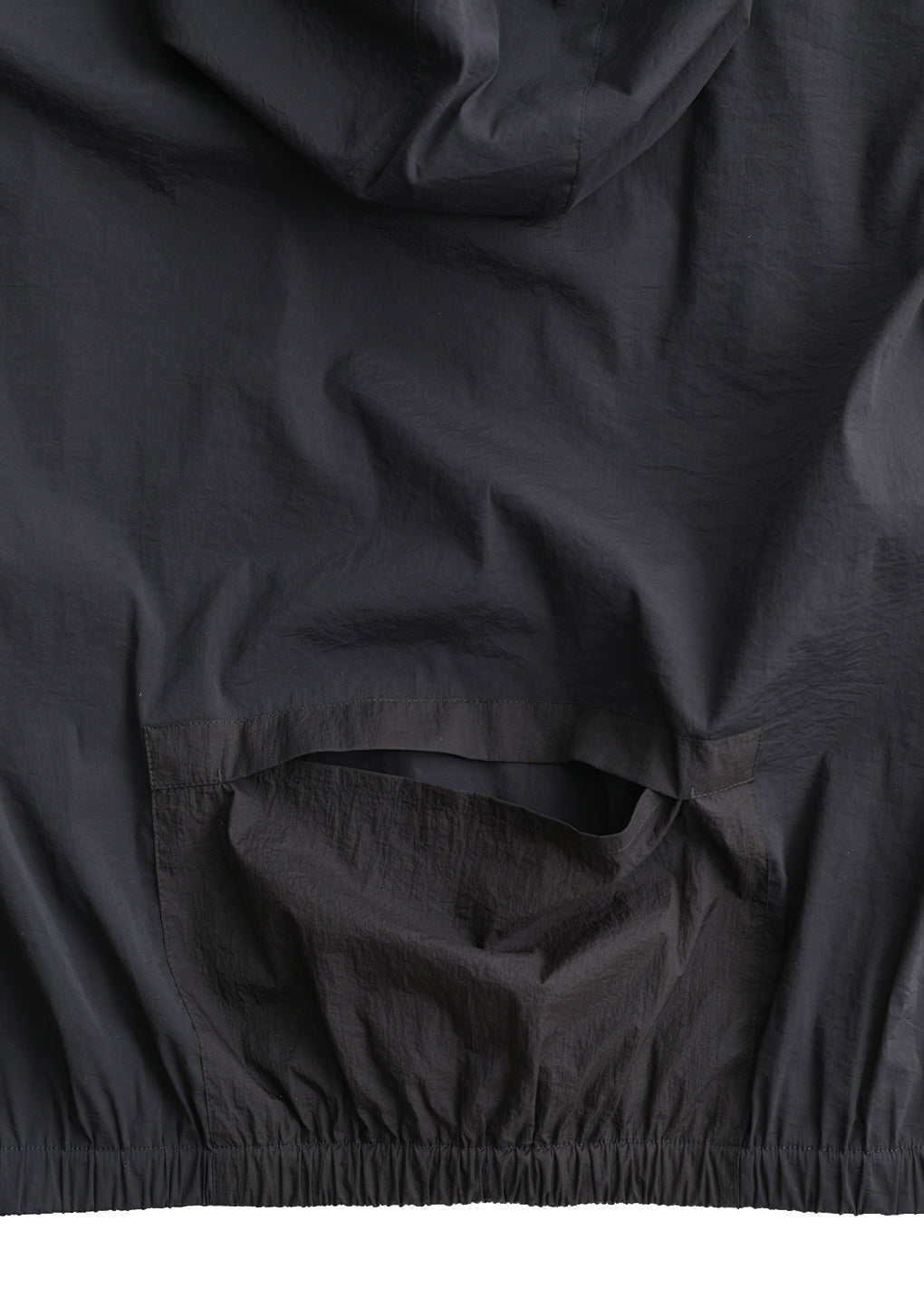 men's nylon raglan hooded jumper, charcoal