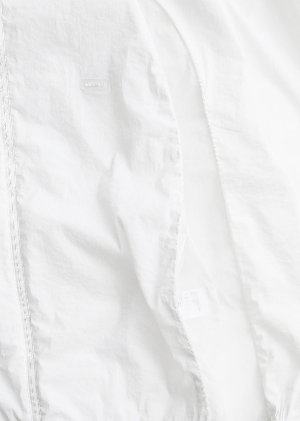 men's nylon raglan hooded jumper, white