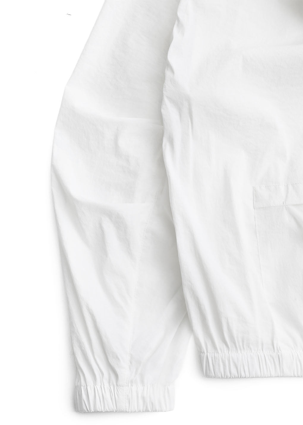 men's nylon raglan hooded jumper, white
