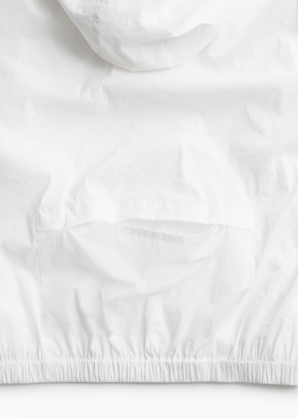 men's nylon raglan hooded jumper, white