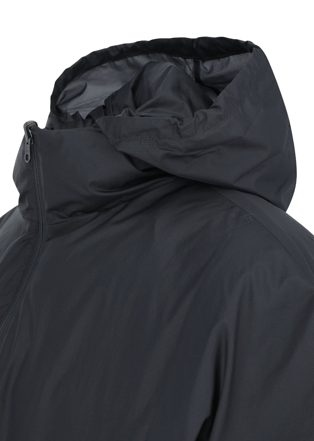 nylon reversible goose down puffer, charcoal