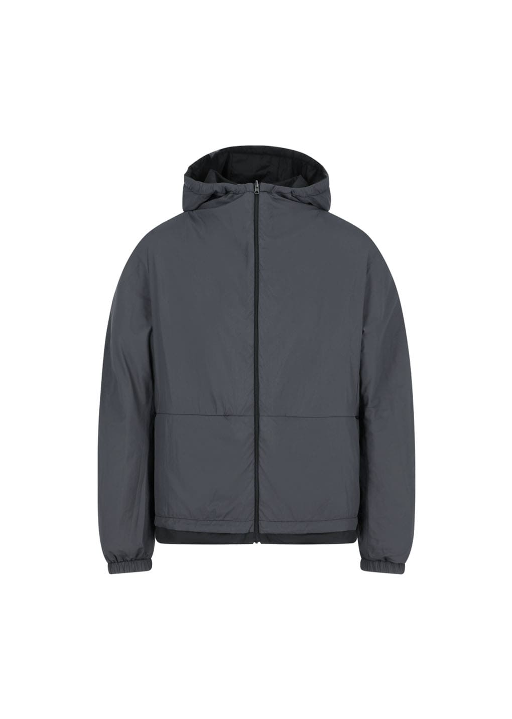 nylon reversible hood jumper, black