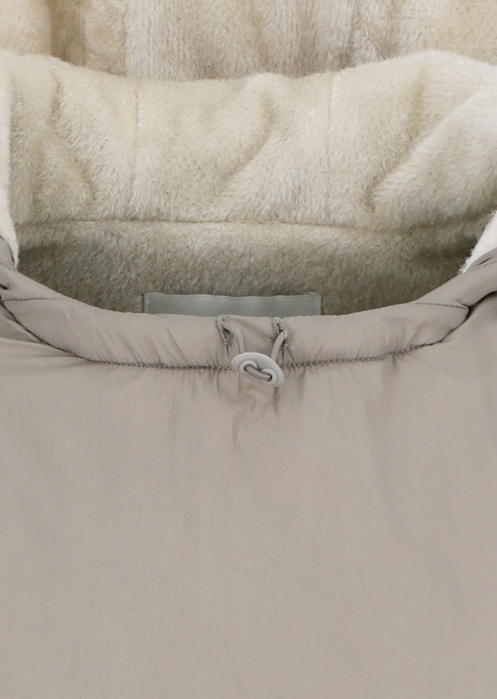 nylon reversible padded poncho, beige