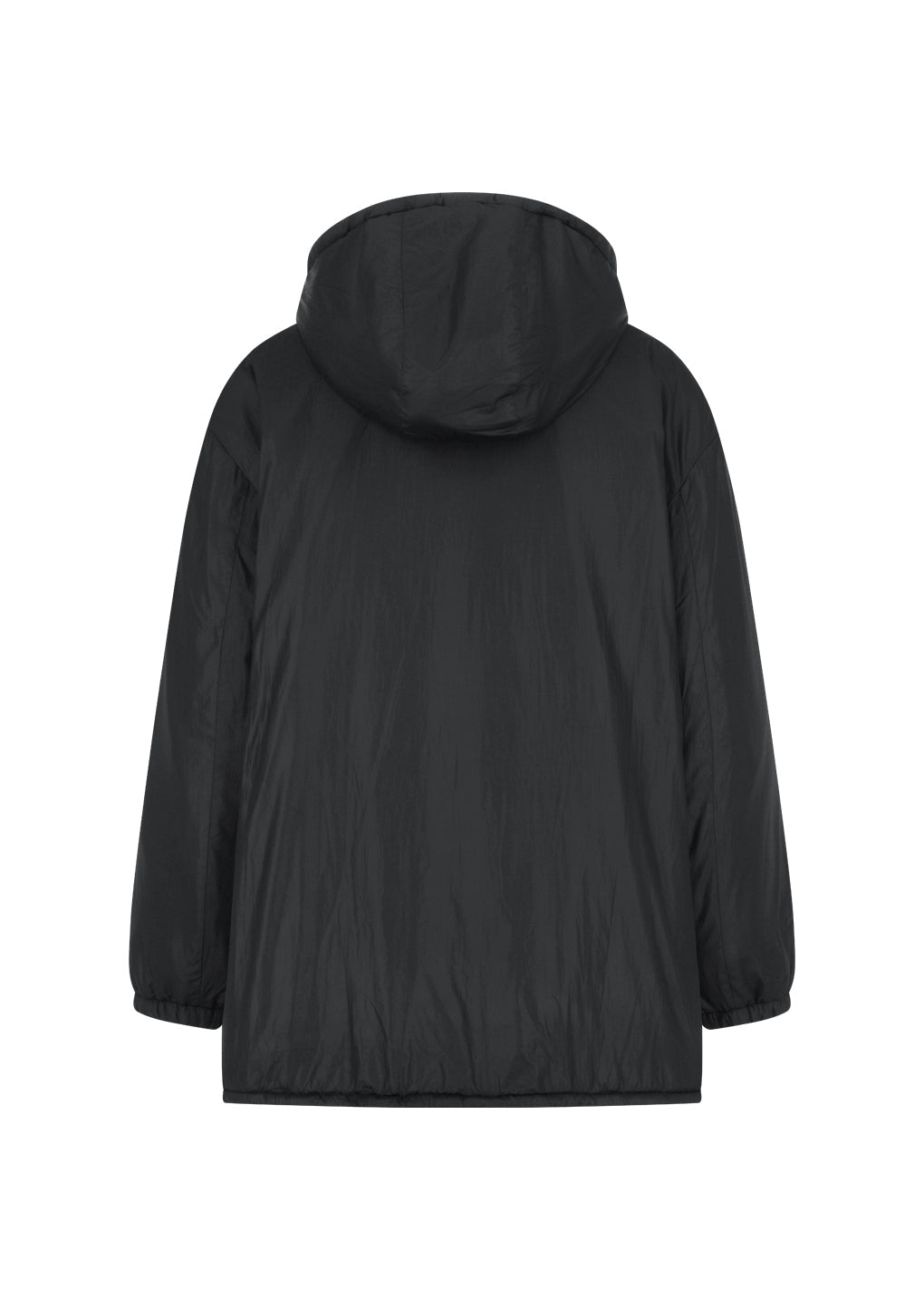 nylon reversible padded poncho, black