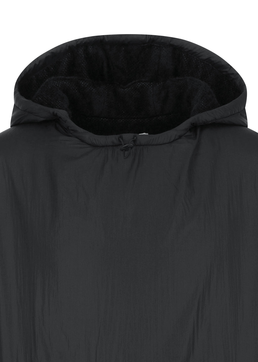 nylon reversible padded poncho, black