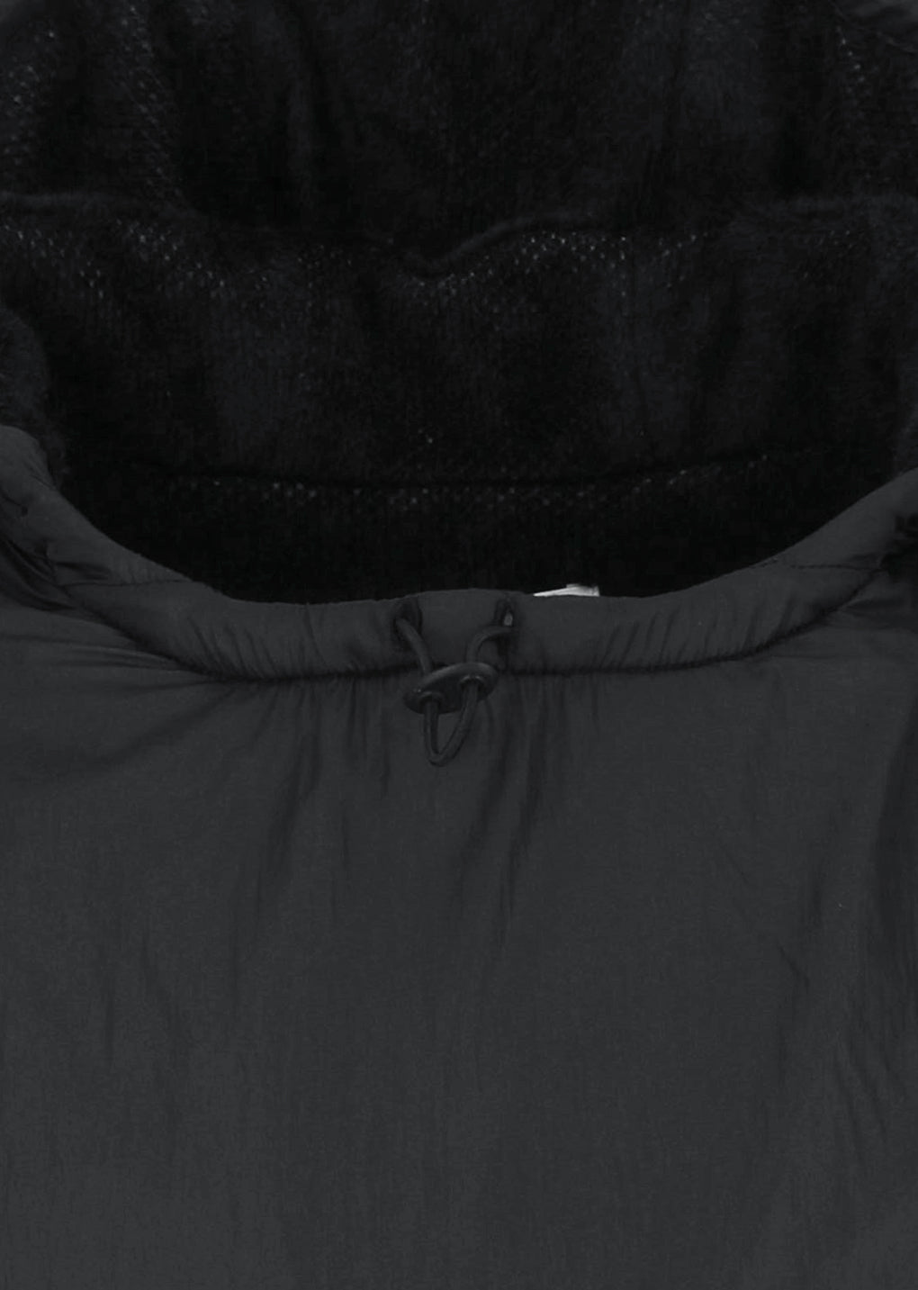 nylon reversible padded poncho, black