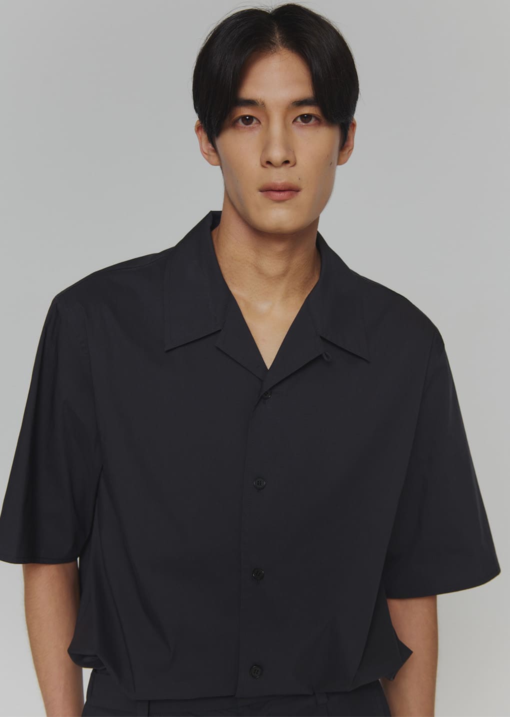 【新品】AMOMENT Open Collar Half Shirts サイズM AMOMENTO GLOBAL