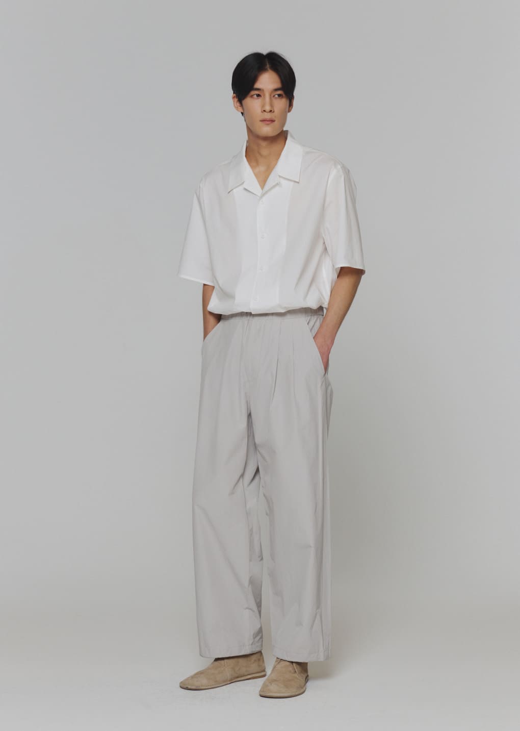 【新品】AMOMENT Open Collar Half Shirts サイズM AMOMENTO GLOBAL