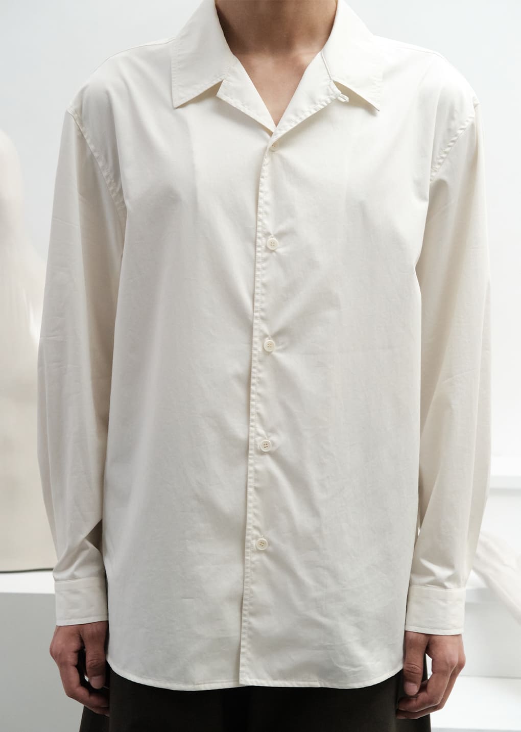 open collar shirts, ivory