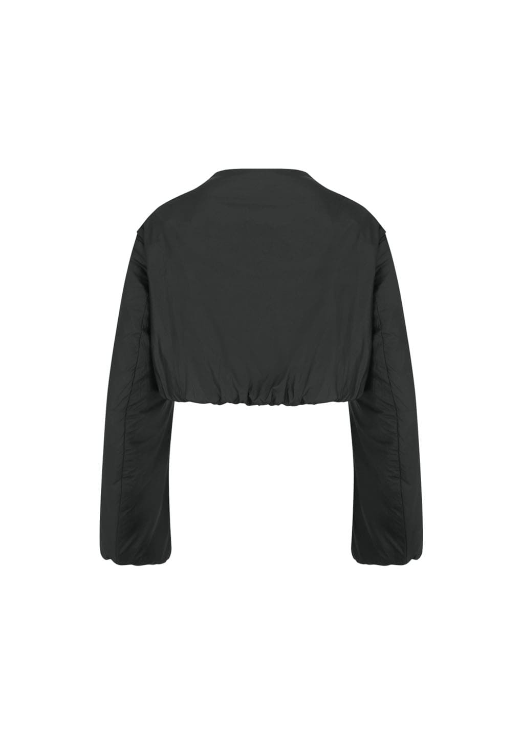 padded nylon crop jumper, black
