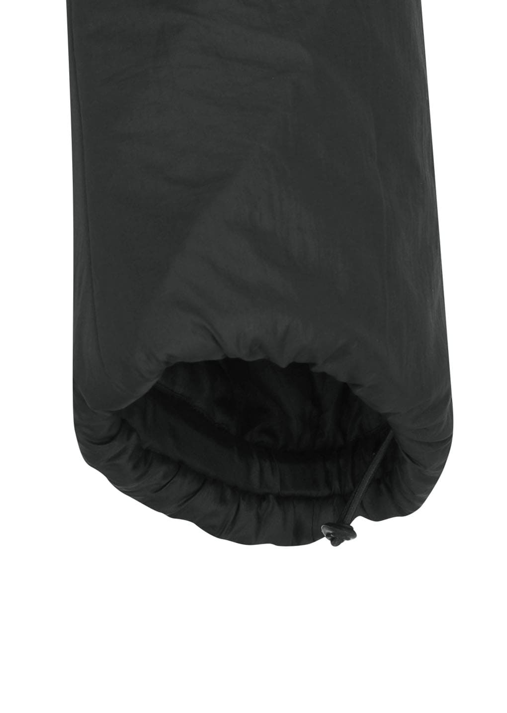 padded nylon crop jumper, black