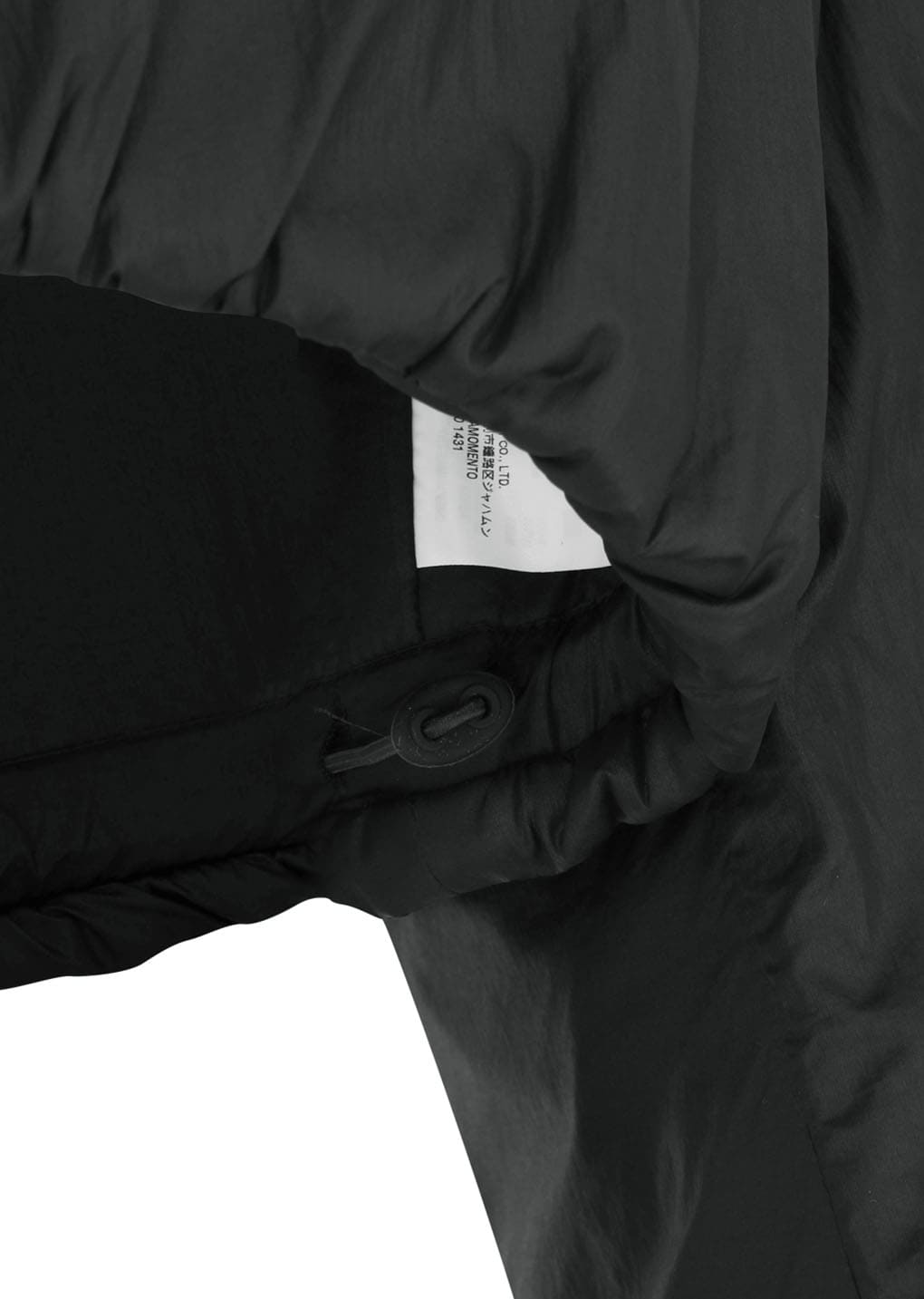 padded nylon crop jumper, black