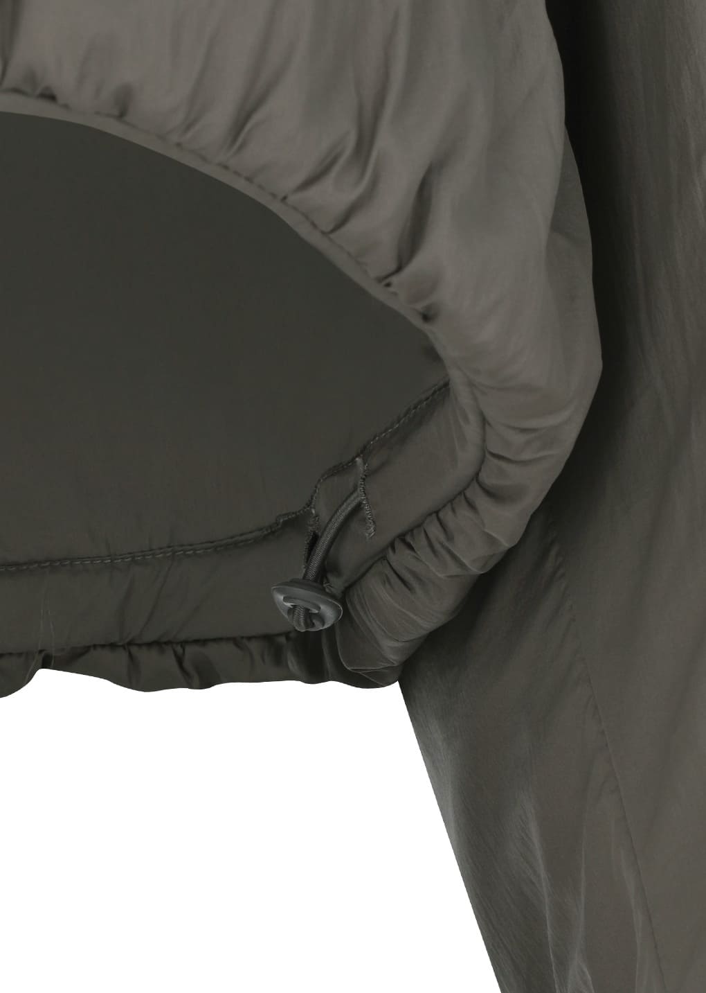 padded nylon crop jumper, brown