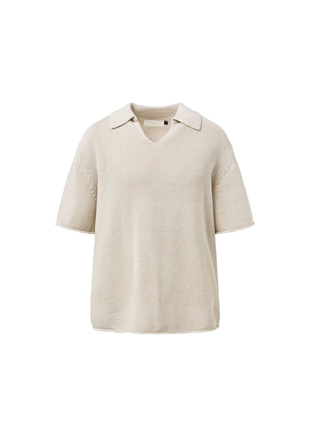 paper yarn collar knit, ecru