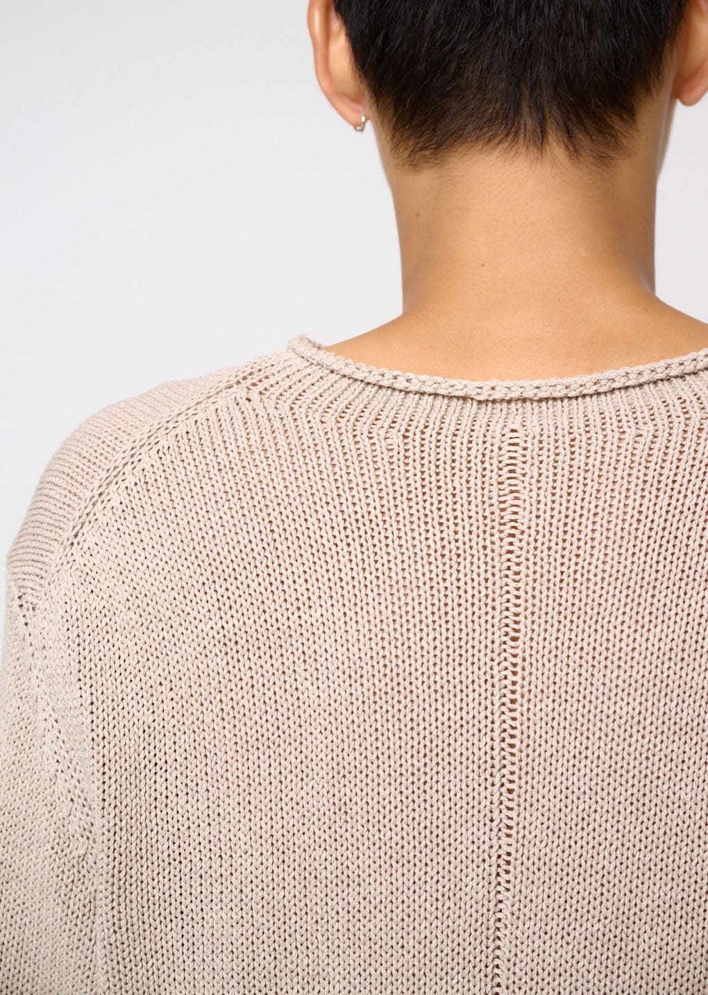 paper yarn pullover, beige
