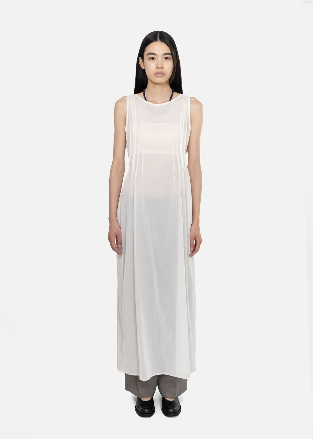 pintuck dress, ivory