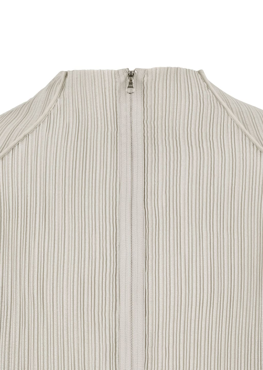 pleats zip up jumper, beige