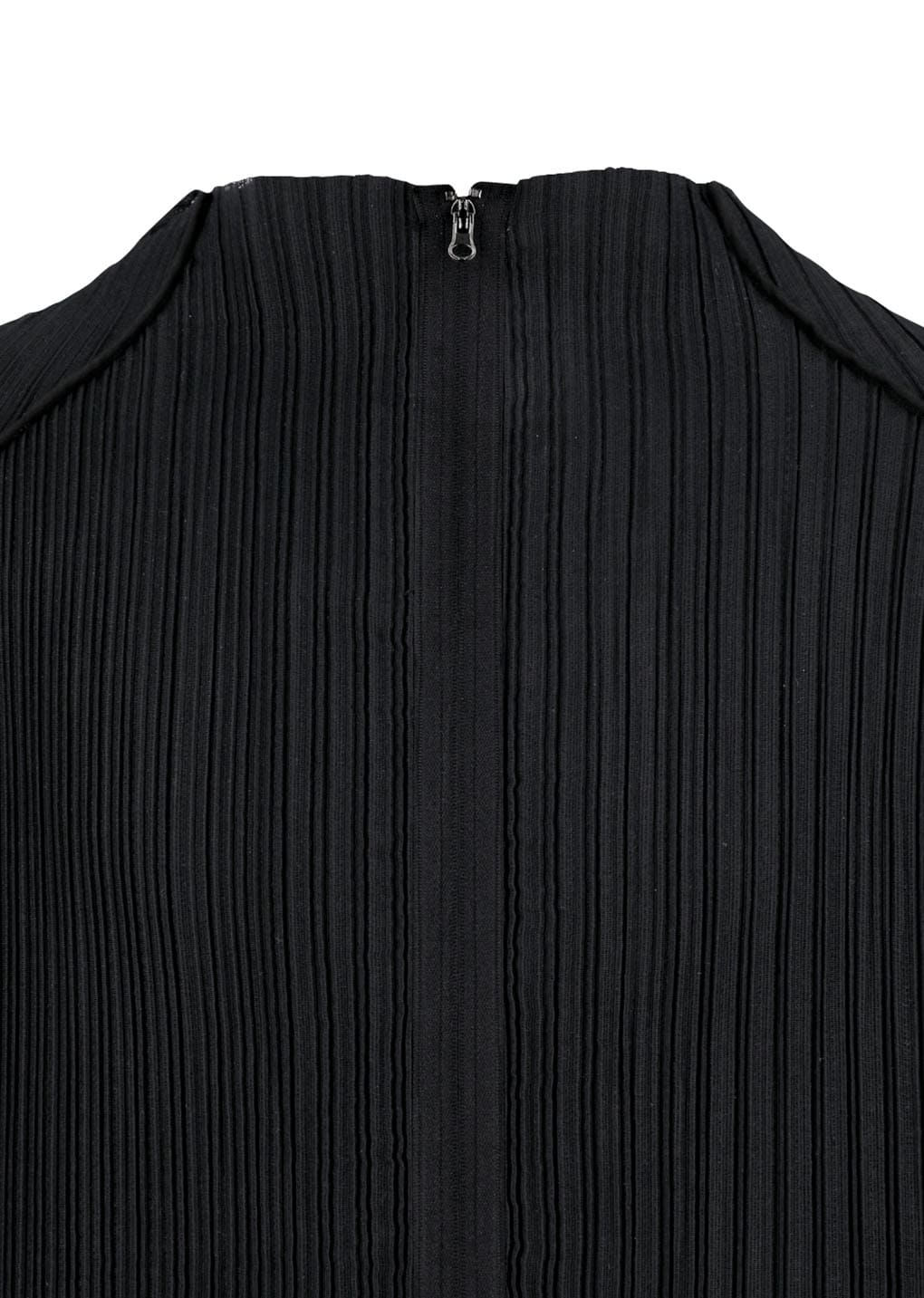 pleats zip up jumper, black