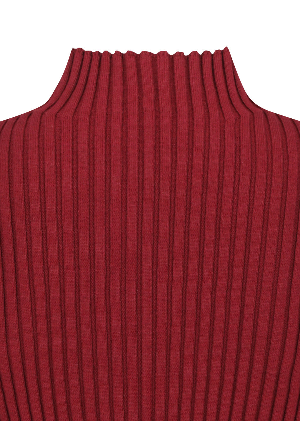 ribbed high neck zip up, burgundy