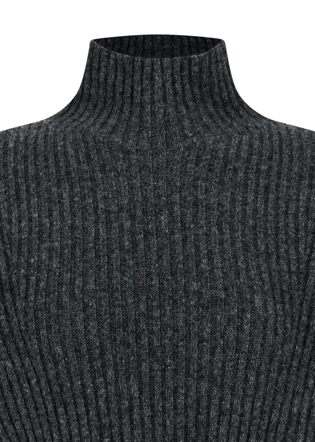 ribbed turtle pullover, charcoal