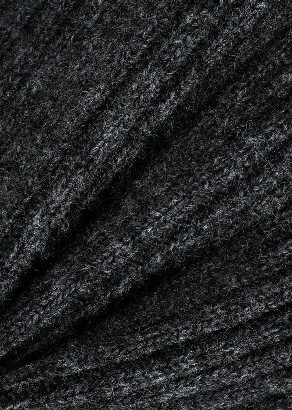 ribbed turtle pullover, charcoal