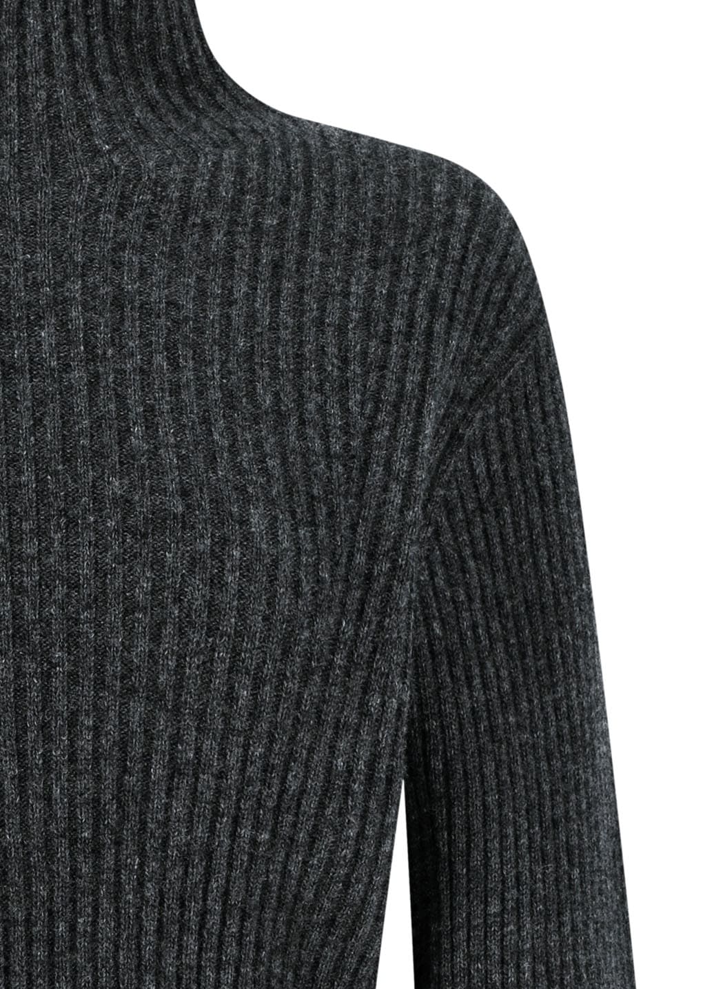 ribbed turtle pullover, charcoal