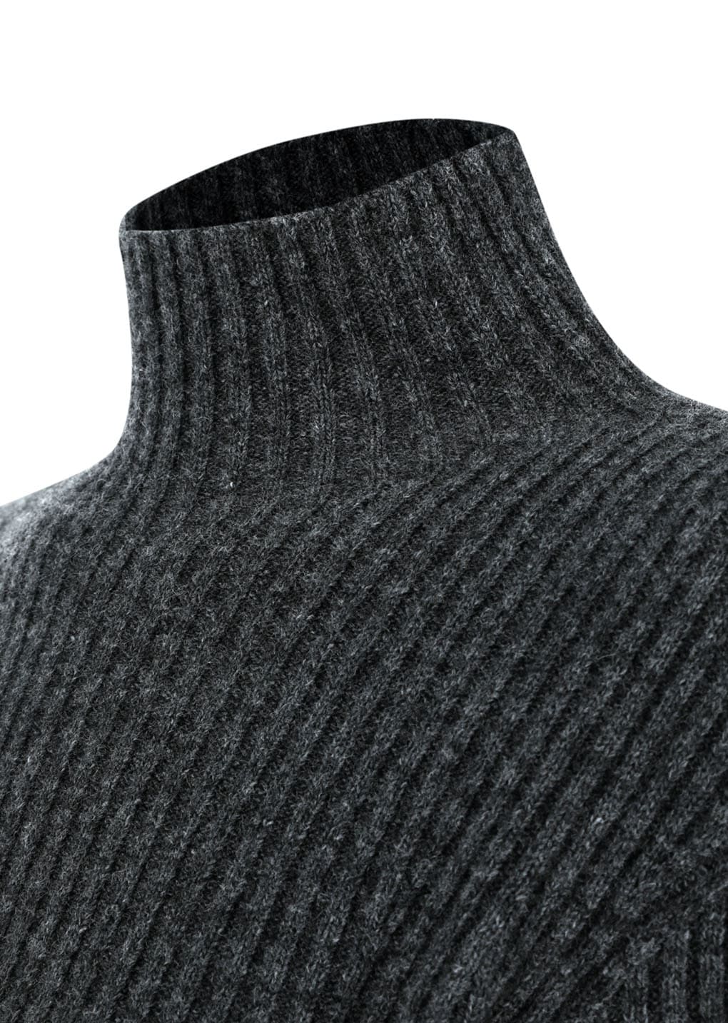 ribbed turtle pullover, charcoal