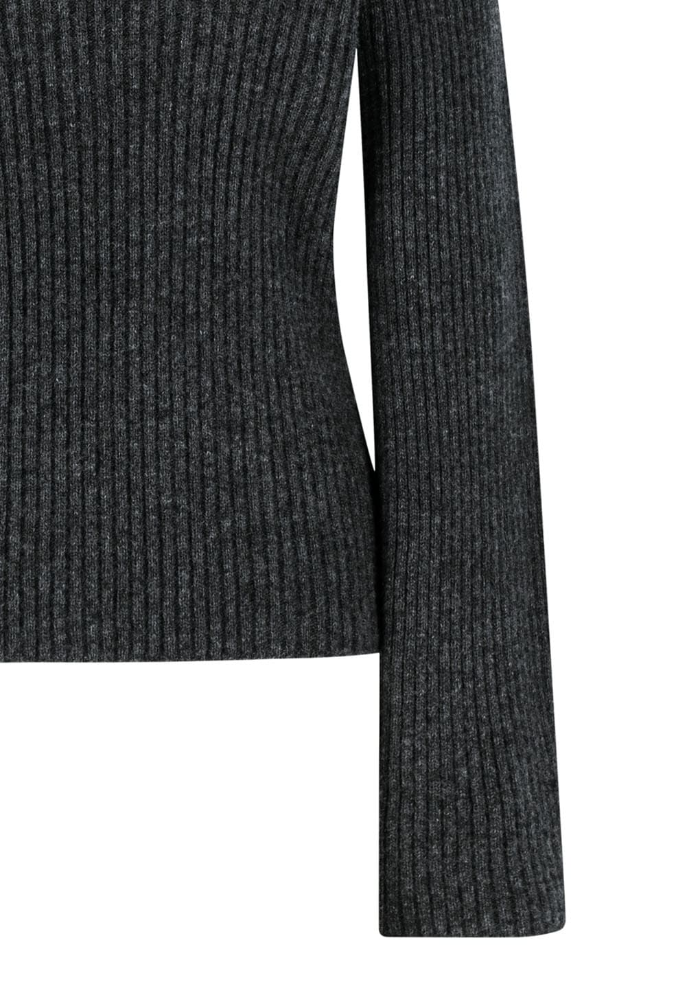 ribbed turtle pullover, charcoal