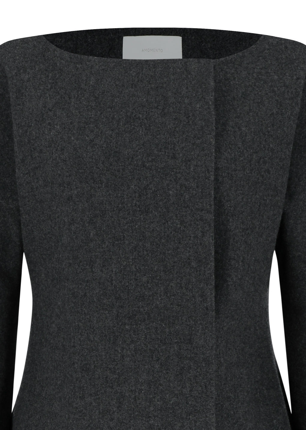 rounded shoulder long jacket, charcoal