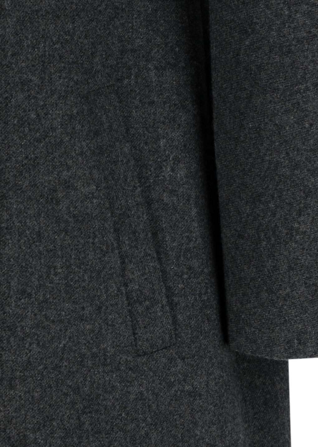 rounded shoulder long jacket, charcoal