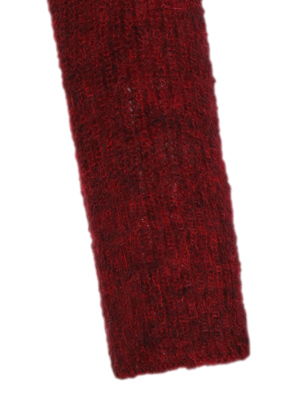 round neck sheer cardigan, red