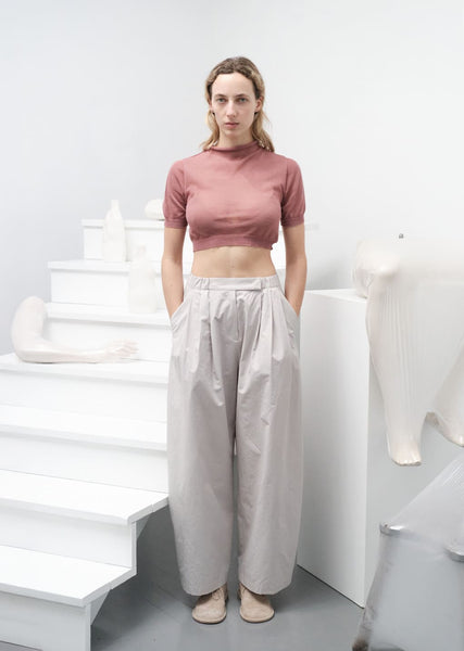 トップス AMOMENT sheer cropped knit AMOMENTO GLOBAL