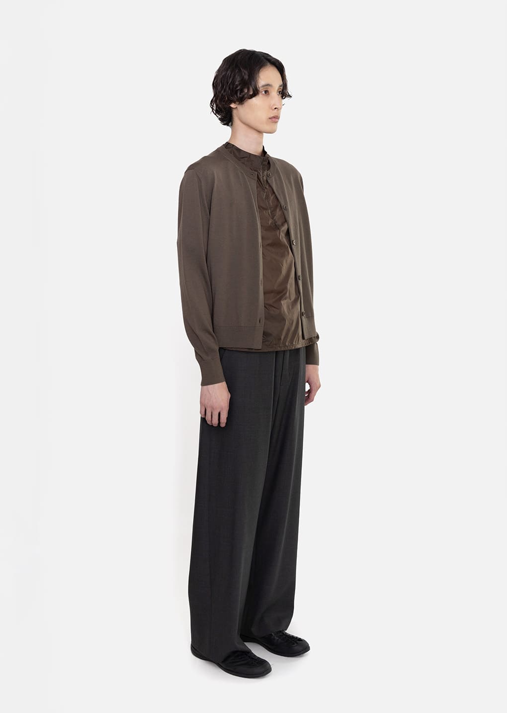 sheer hoodie anorak, brown