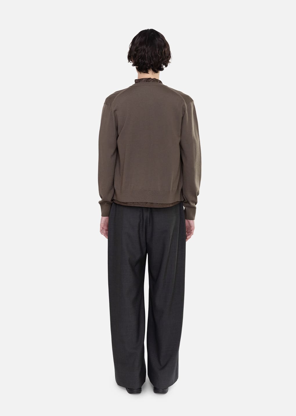 sheer hoodie anorak, brown