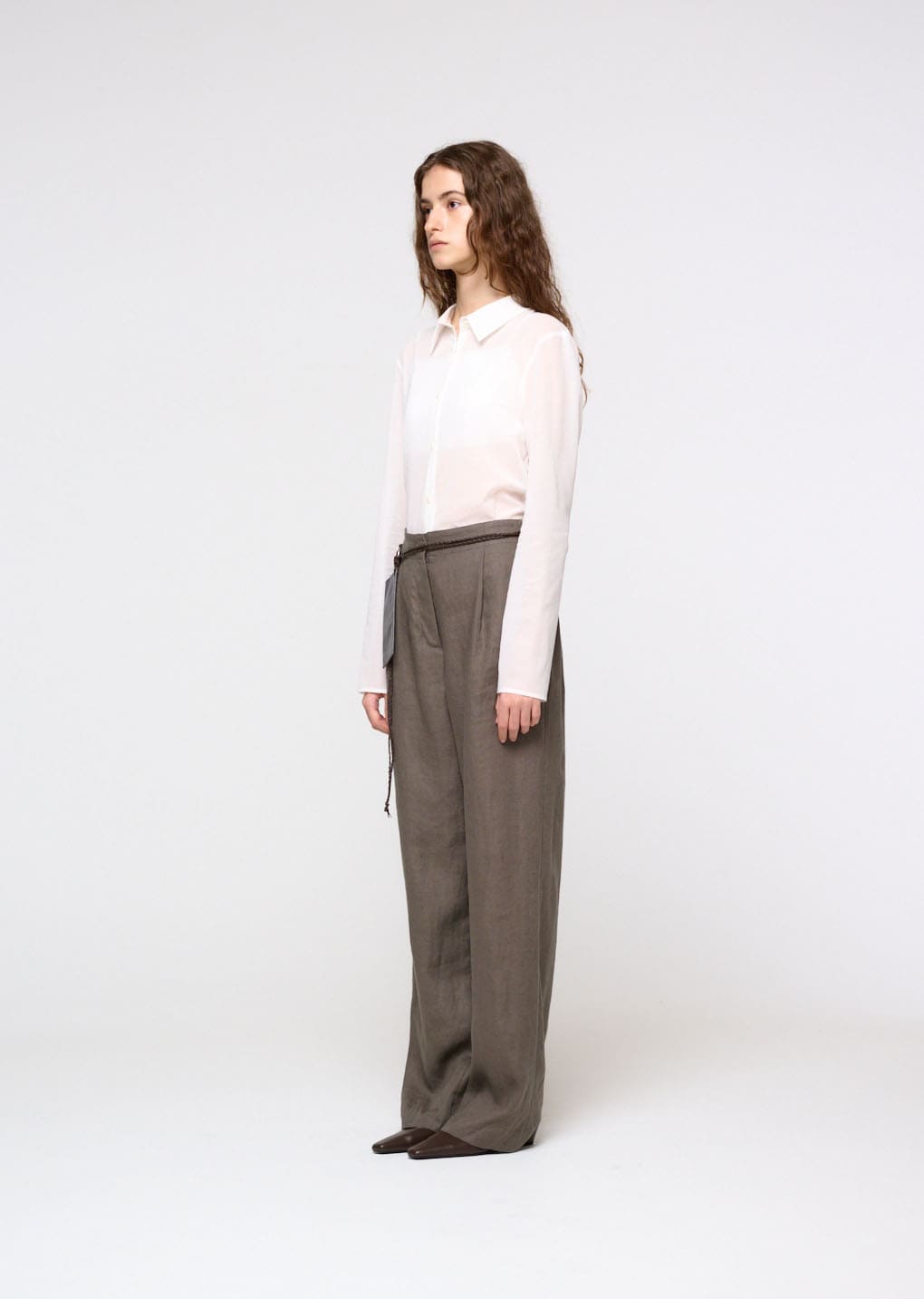 sheer slim shirt, white