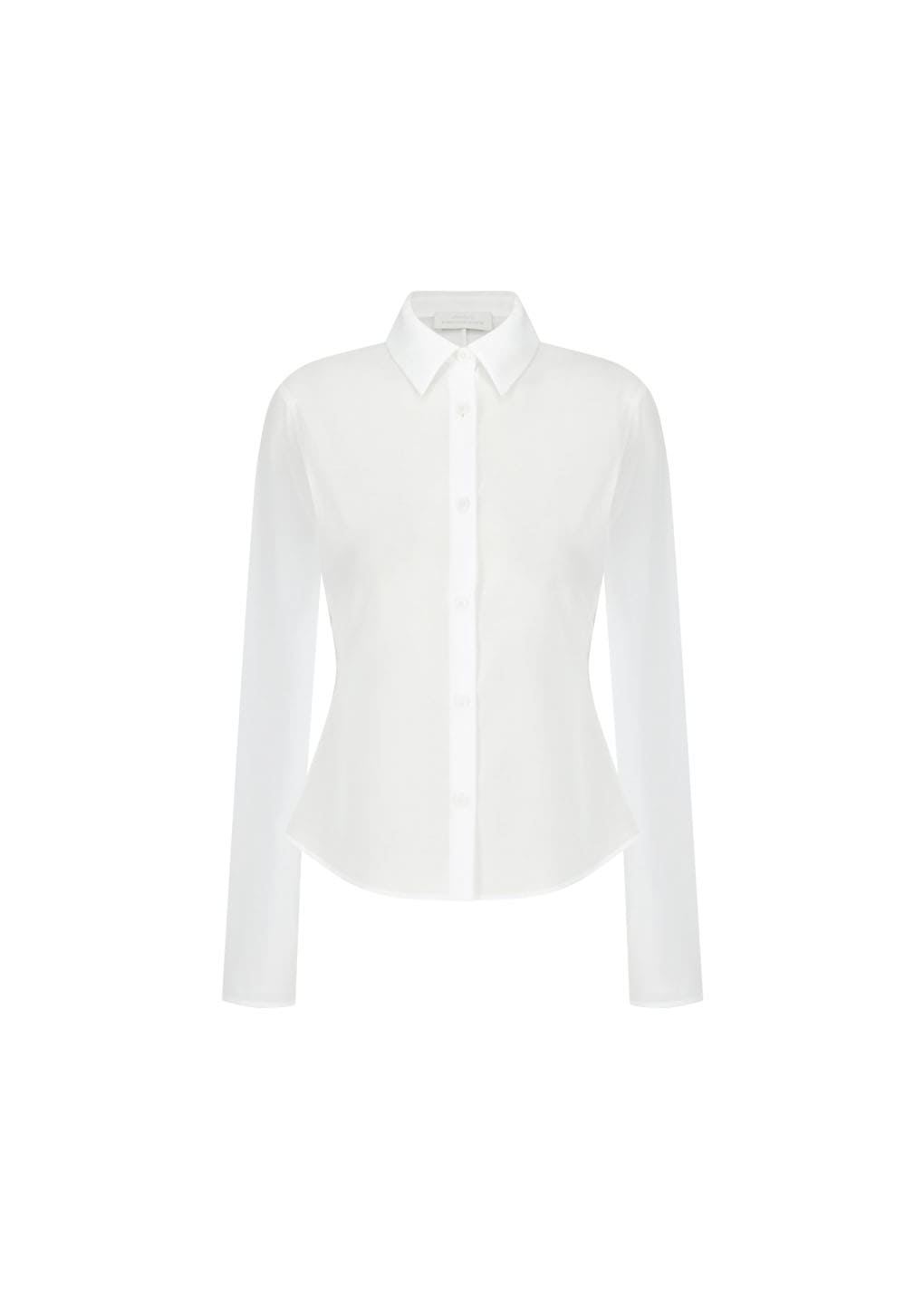 sheer slim shirt, white