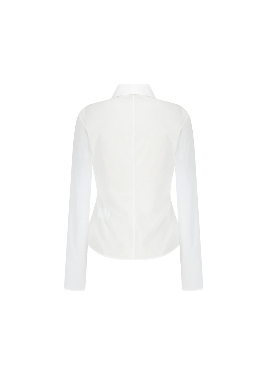 sheer slim shirt, white