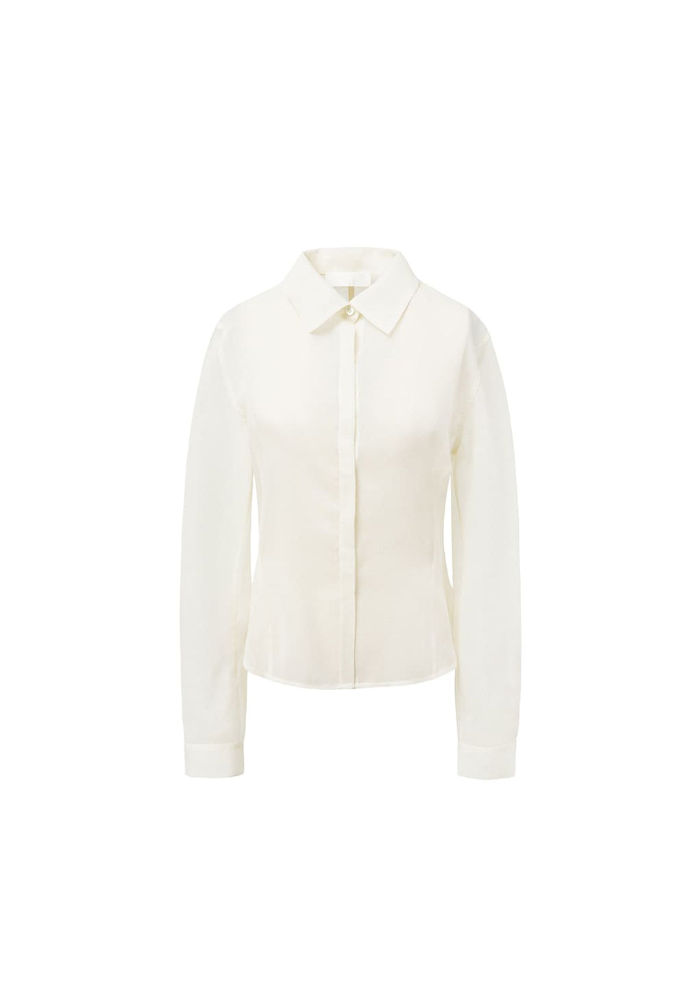 sheer slim fit shirts, ivory