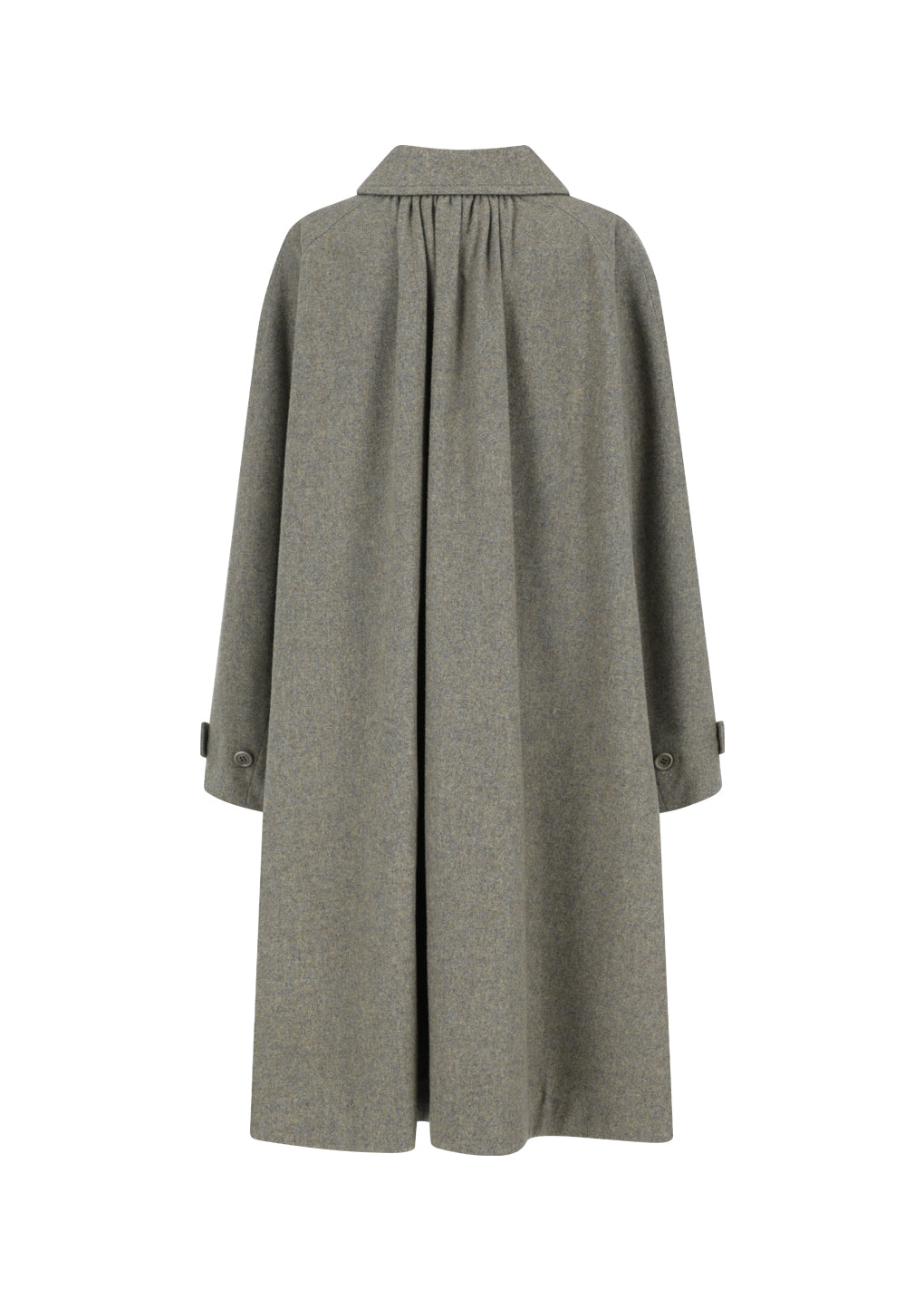 shirring coat, grey blue